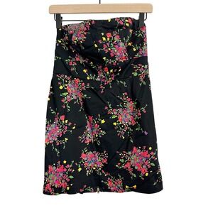 Free People Poison Apple Floral Strapless‎ Zip Up Mini Dress Black 10 Summer